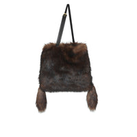 Grand sac Astra en fausse fourrure - Dark Brown