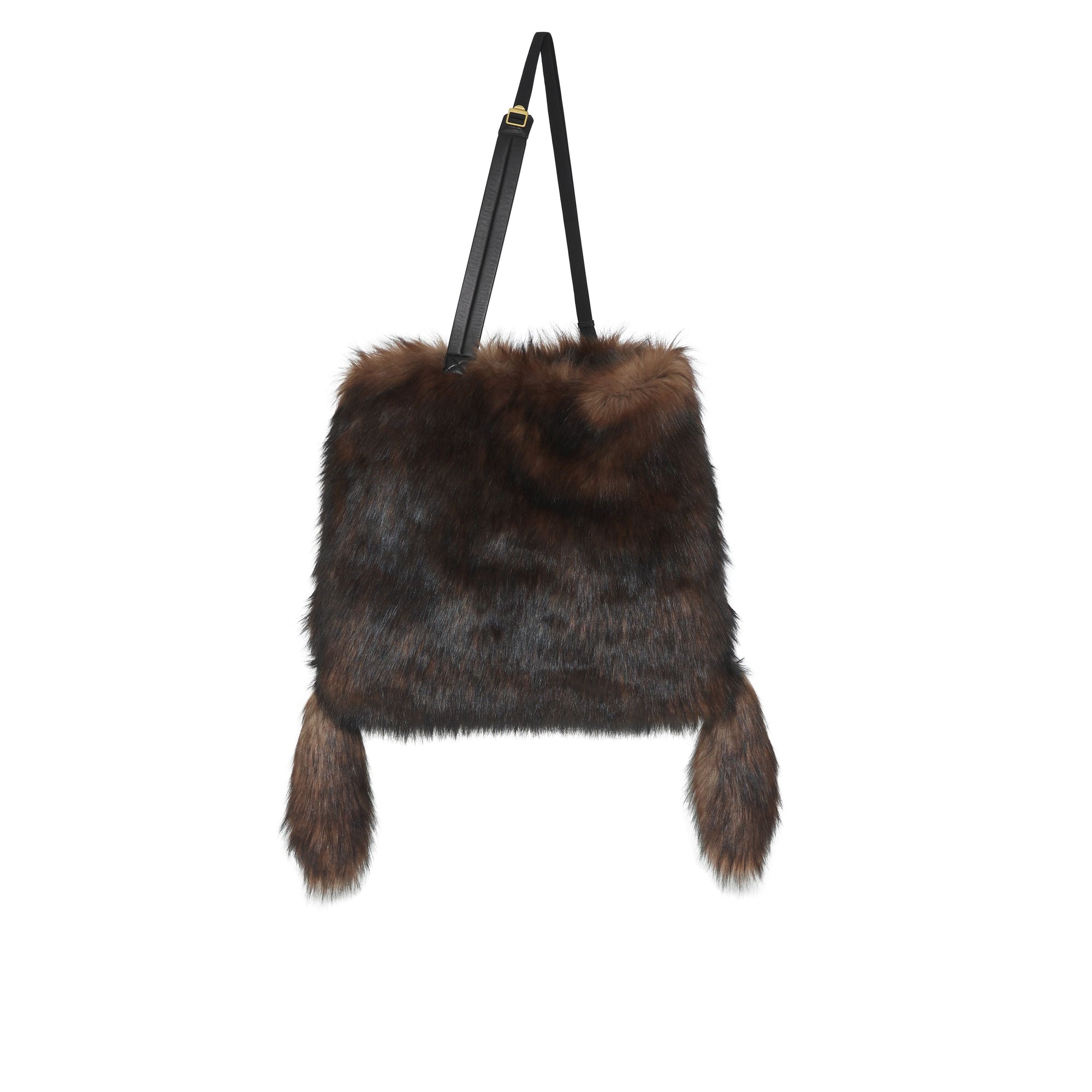 Grand sac Astra en fausse fourrure - Dark Brown