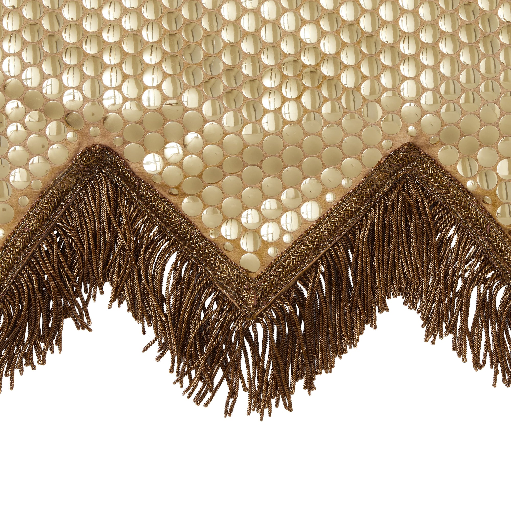 Sac Flag en soie à paillettes avec franges en fil d'or - Cool Beige