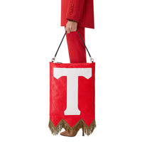 Sac Flag en cuir d'agneau avec lettres - Bright Red