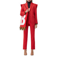 Sac Flag en cuir d'agneau avec lettres - Bright Red