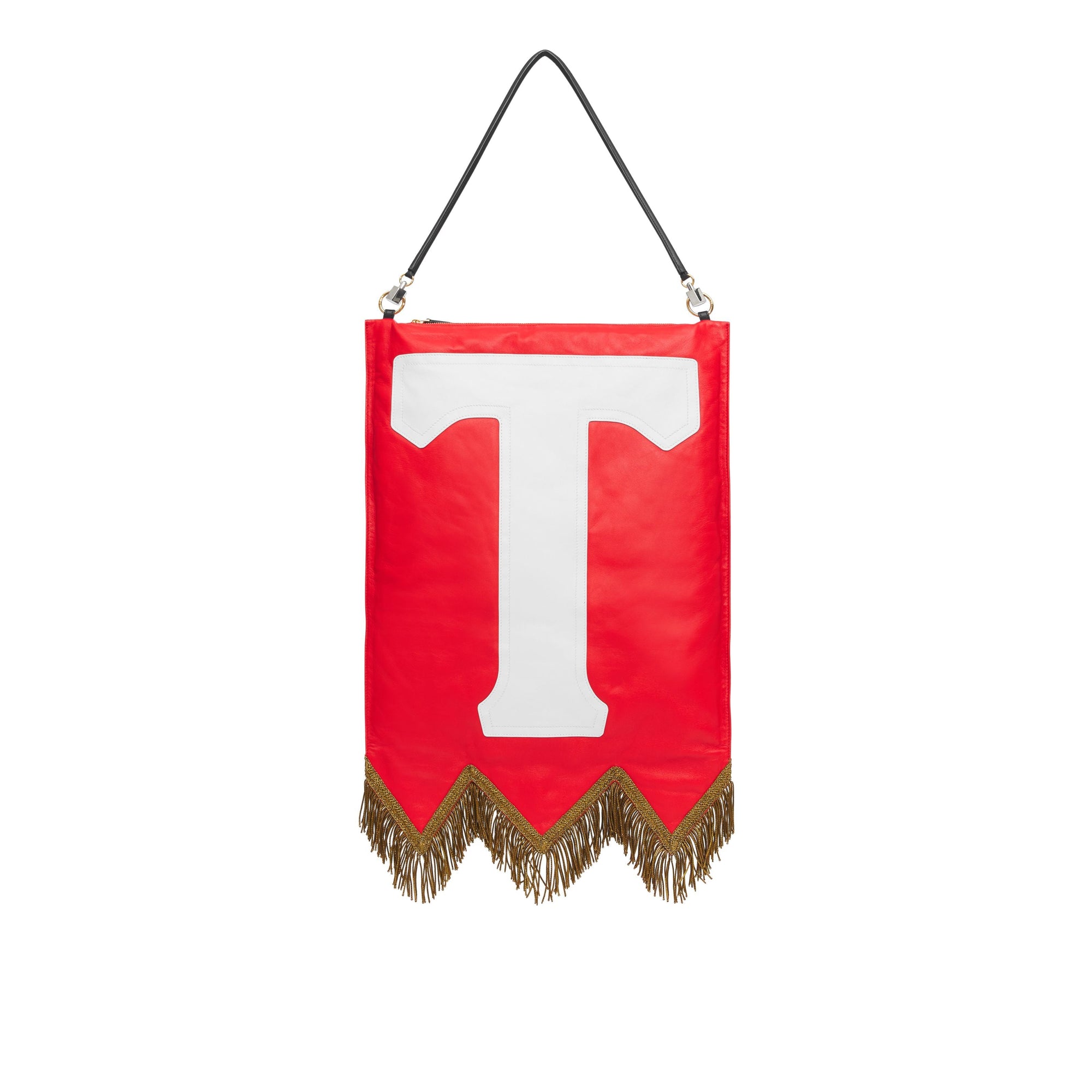 Sac Flag en cuir d'agneau avec lettres - Bright Red
