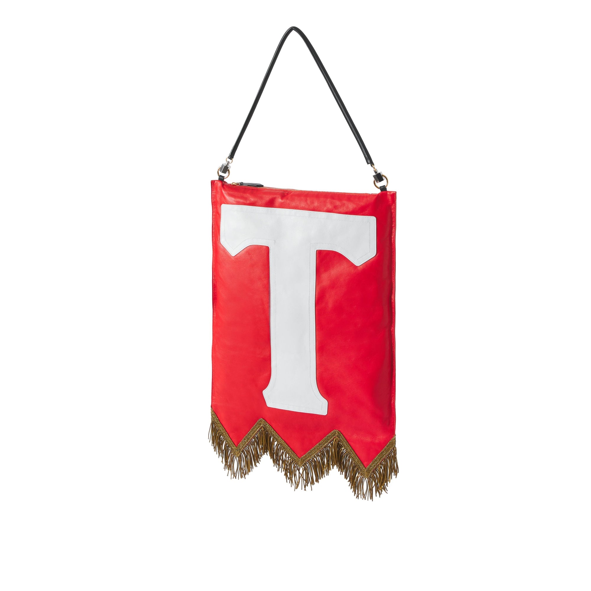 Sac Flag en cuir d'agneau avec lettres - Bright Red