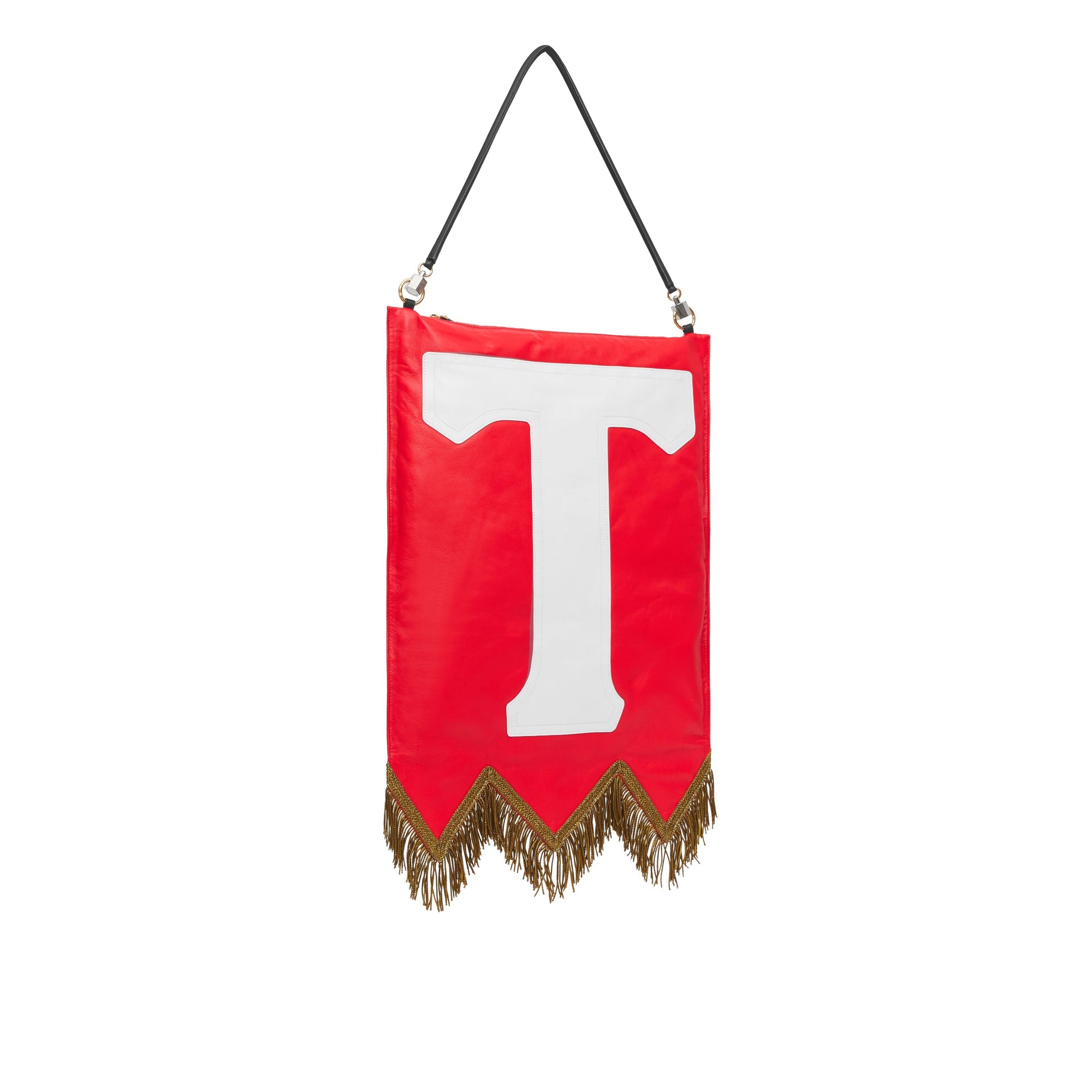 Sac Flag en cuir d'agneau avec lettres - Bright Red