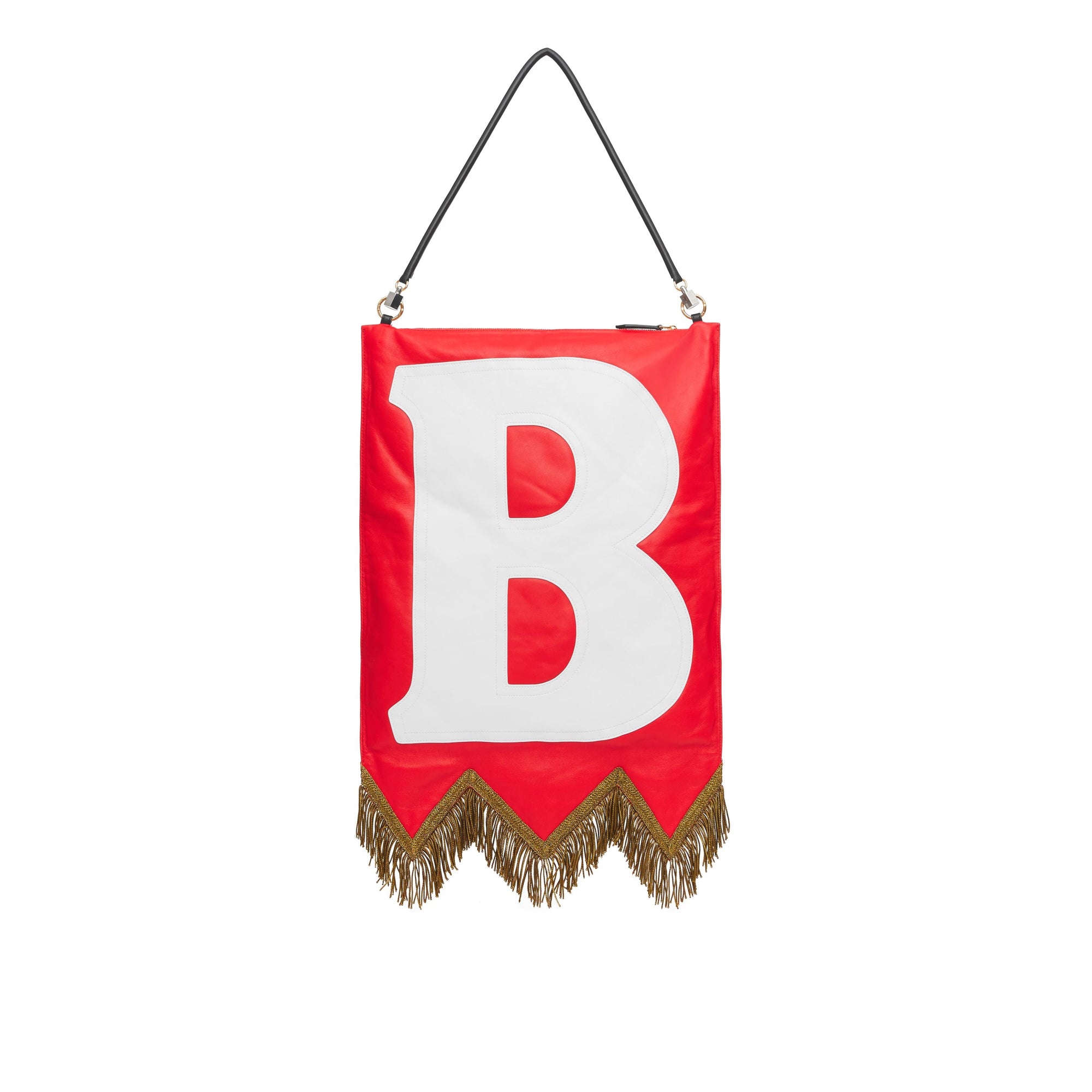 Sac Flag en cuir d'agneau avec lettres - Bright Red