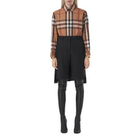 Chemise oversize en laine check - Birch Brown