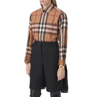 Chemise oversize en laine check - Birch Brown
