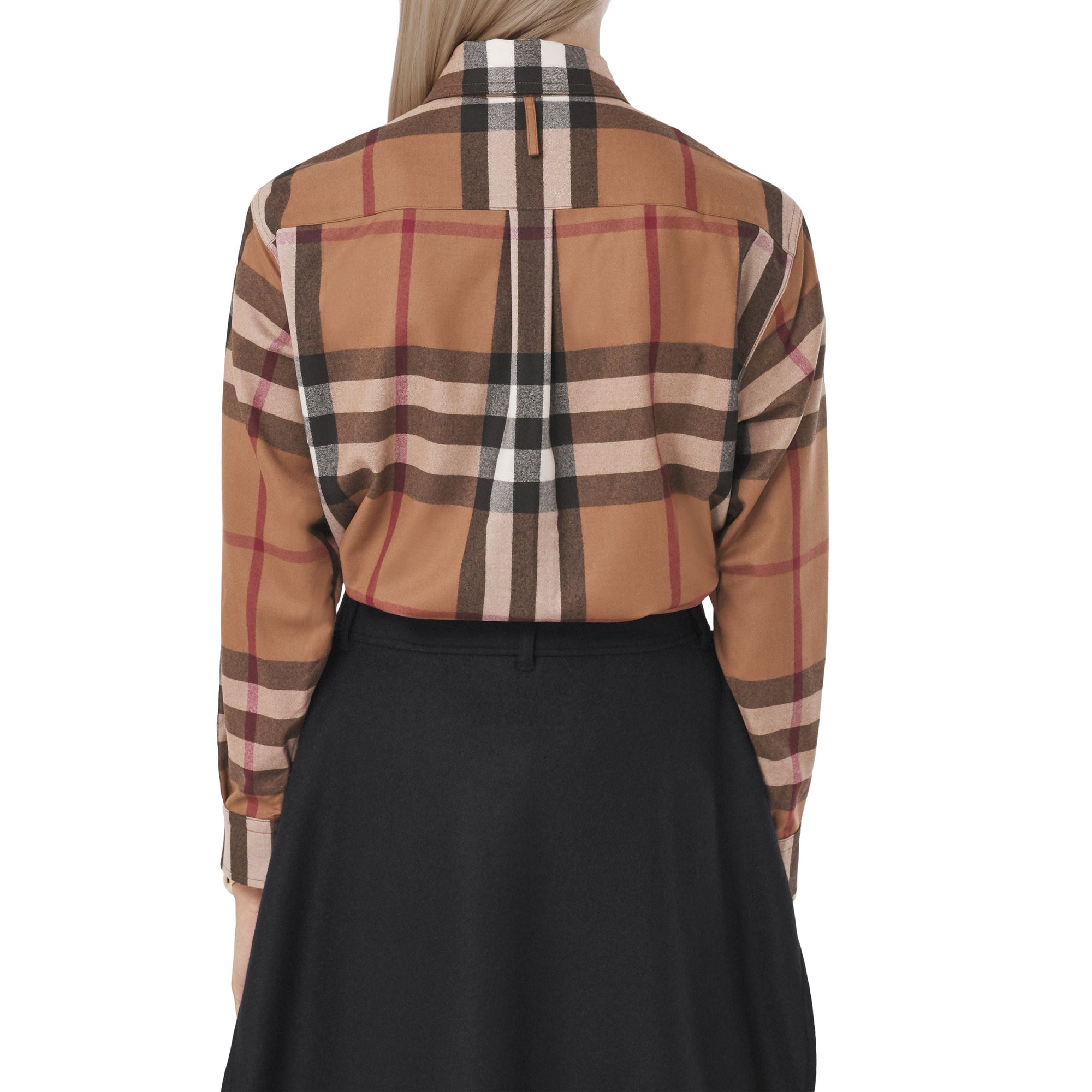 Chemise oversize en laine check - Birch Brown