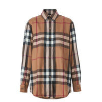 Chemise oversize en laine check - Birch Brown