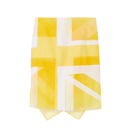 Jupe en tulle et soie avec drapeau en intarsia - Pale Tulip Yellow