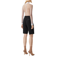 Body à col montant en tulle stretch - Optic White