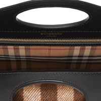 Mini sac Pocket en cachemire check et cuir - Black