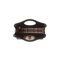 Mini sac Pocket en cachemire check et cuir - Black