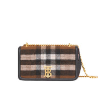 Petit sac Lola matelassé en cachemire check - Black