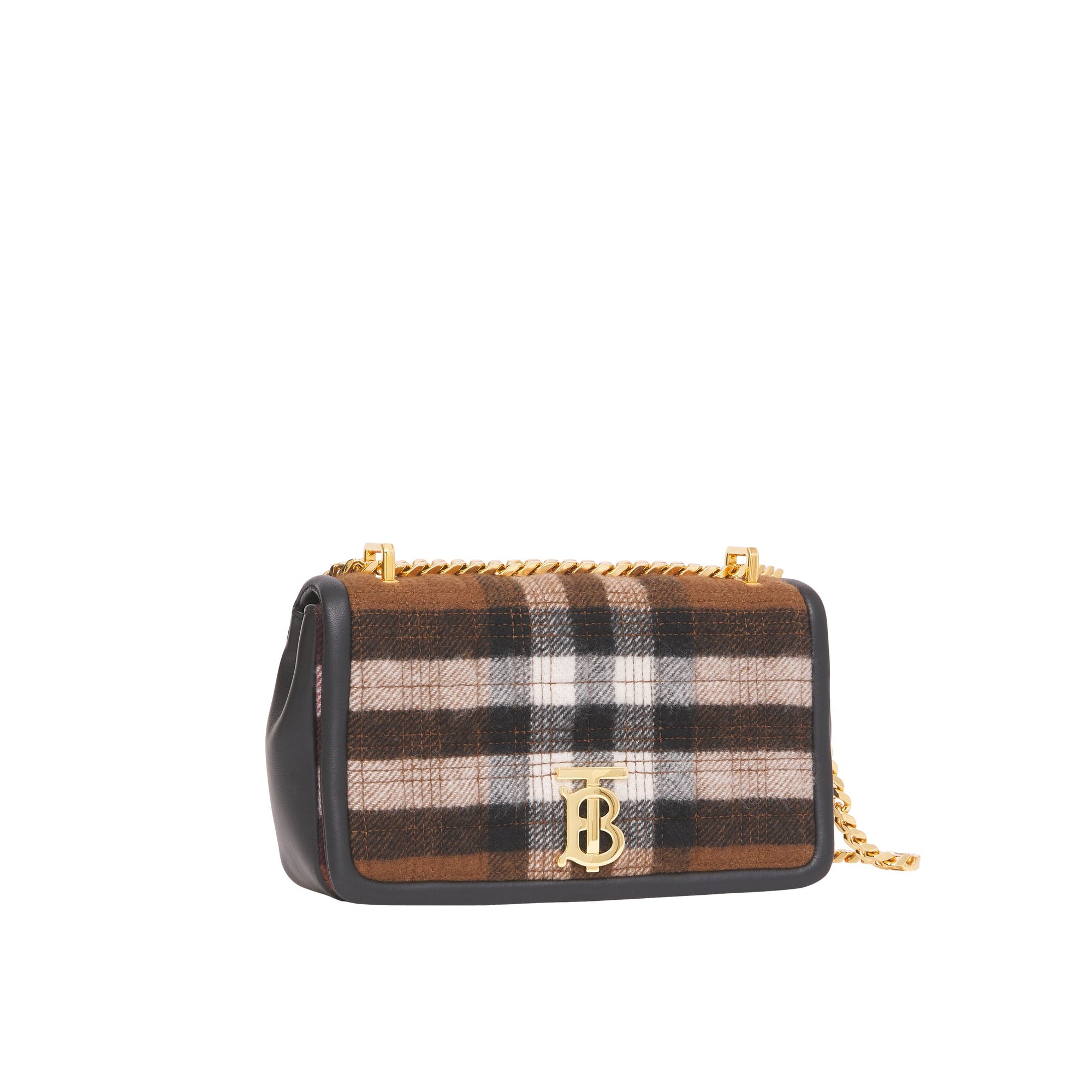 Petit sac Lola matelassé en cachemire check - Black