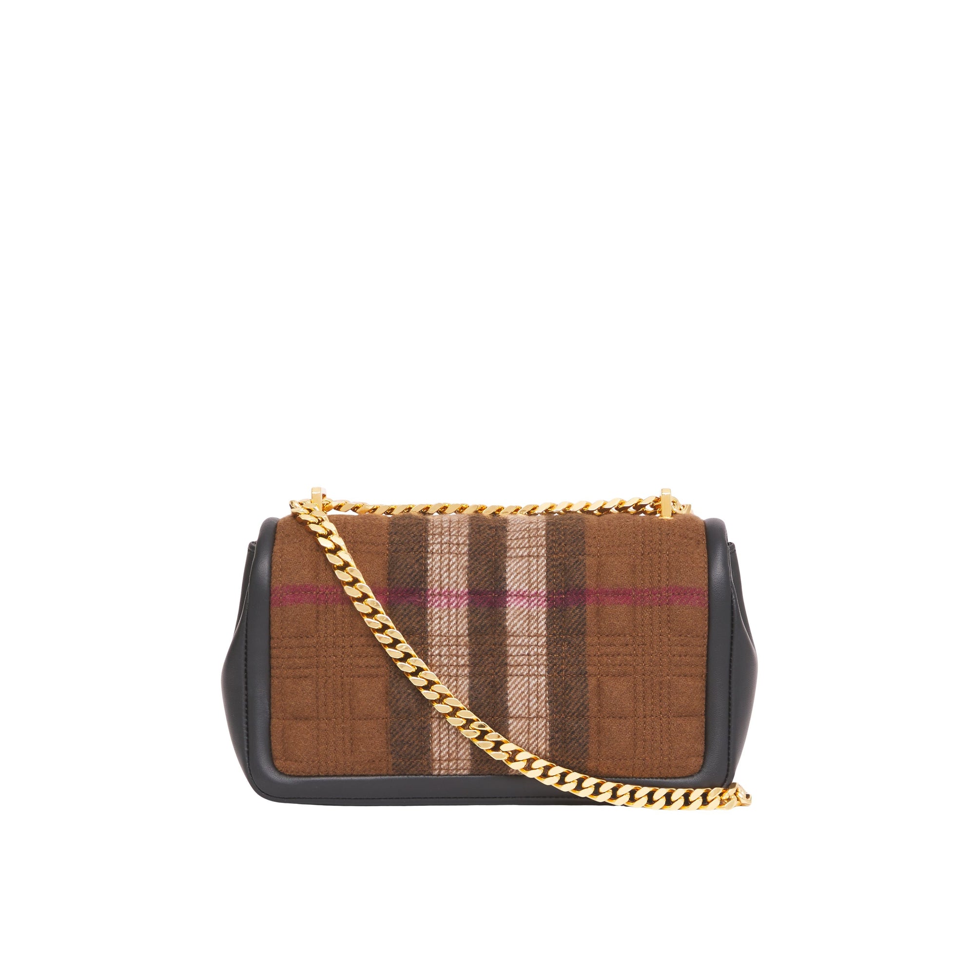 Petit sac Lola matelassé en cachemire check - Black
