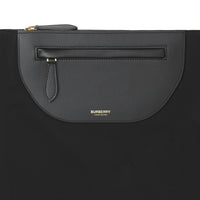 Pochette foulard Olympia en cuir avec franges - Black