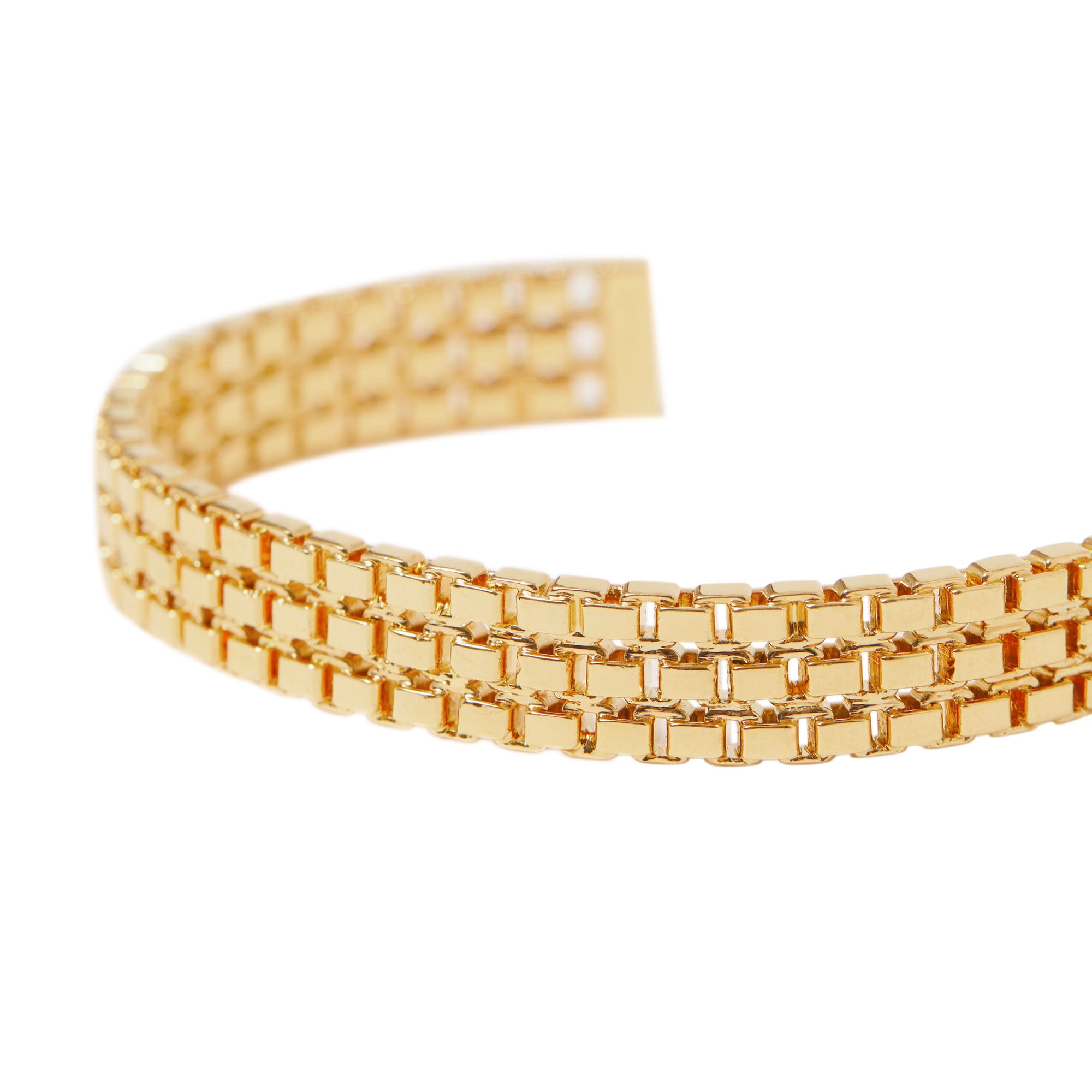 Bracelet manchette à maillons plaqué or - Light Gold