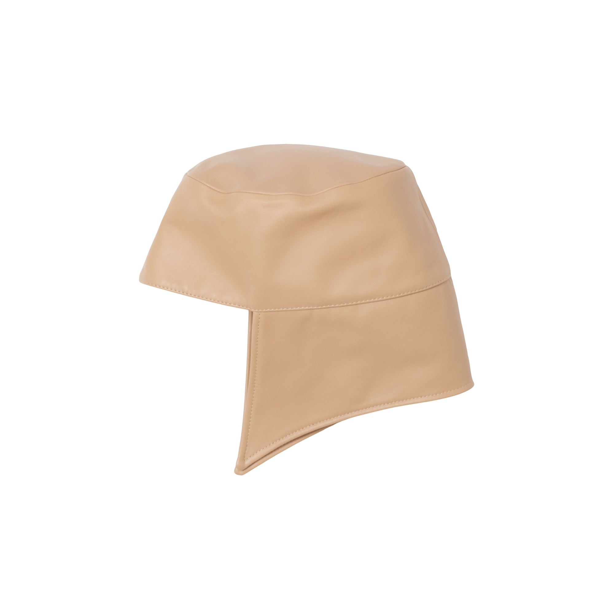 Bonnet de trappeur en cuir d'agneau - Cool Beige