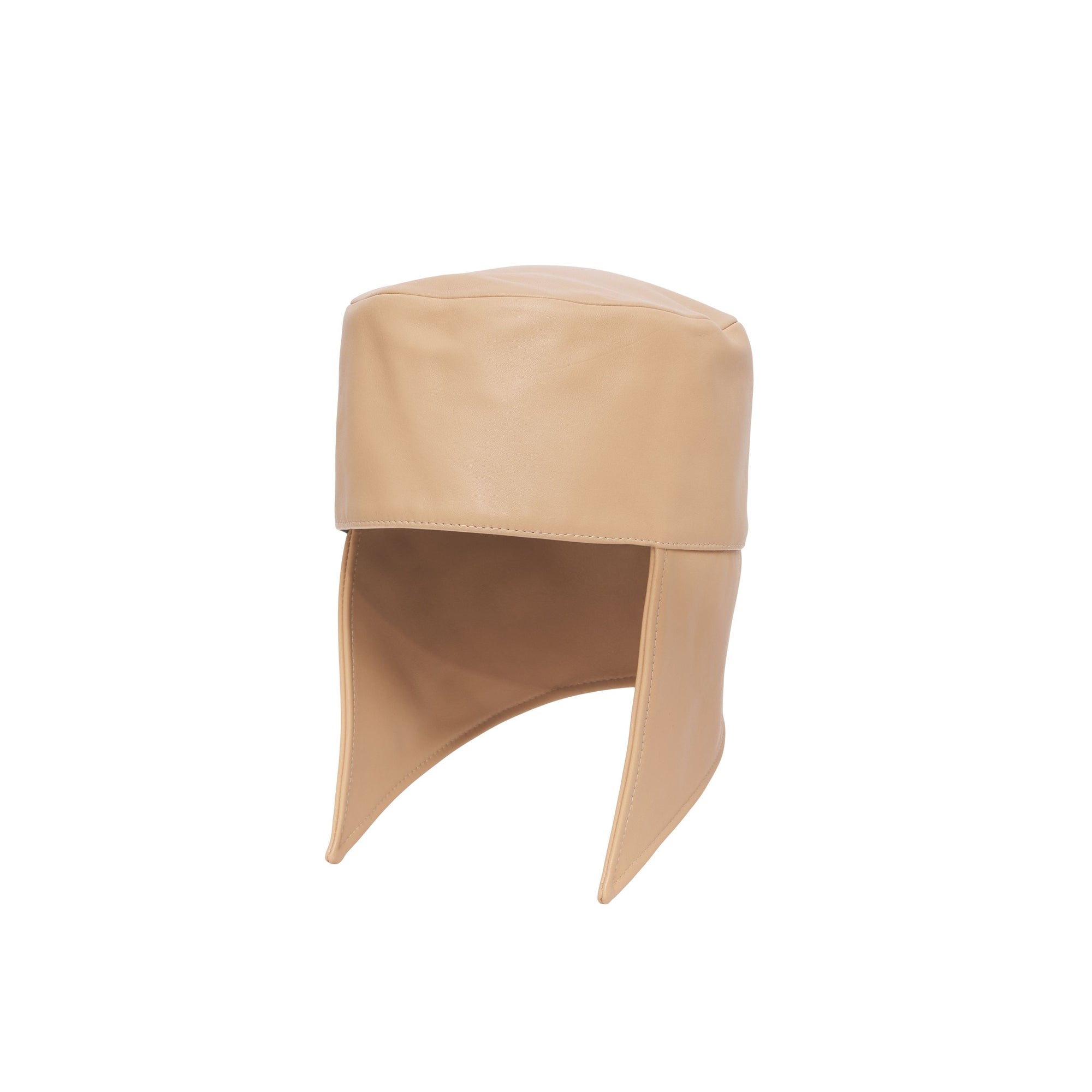 Bonnet de trappeur en cuir d'agneau - Cool Beige