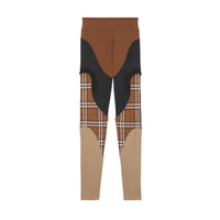 Legging en jersey stretch avec check - Dark Birch Brown