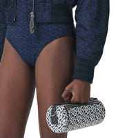 Sac The Barrel en toile écologique Monogram - Cobalt & White