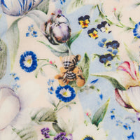 Couverture pour bébé en laine à imprimé floral - Pale Cream