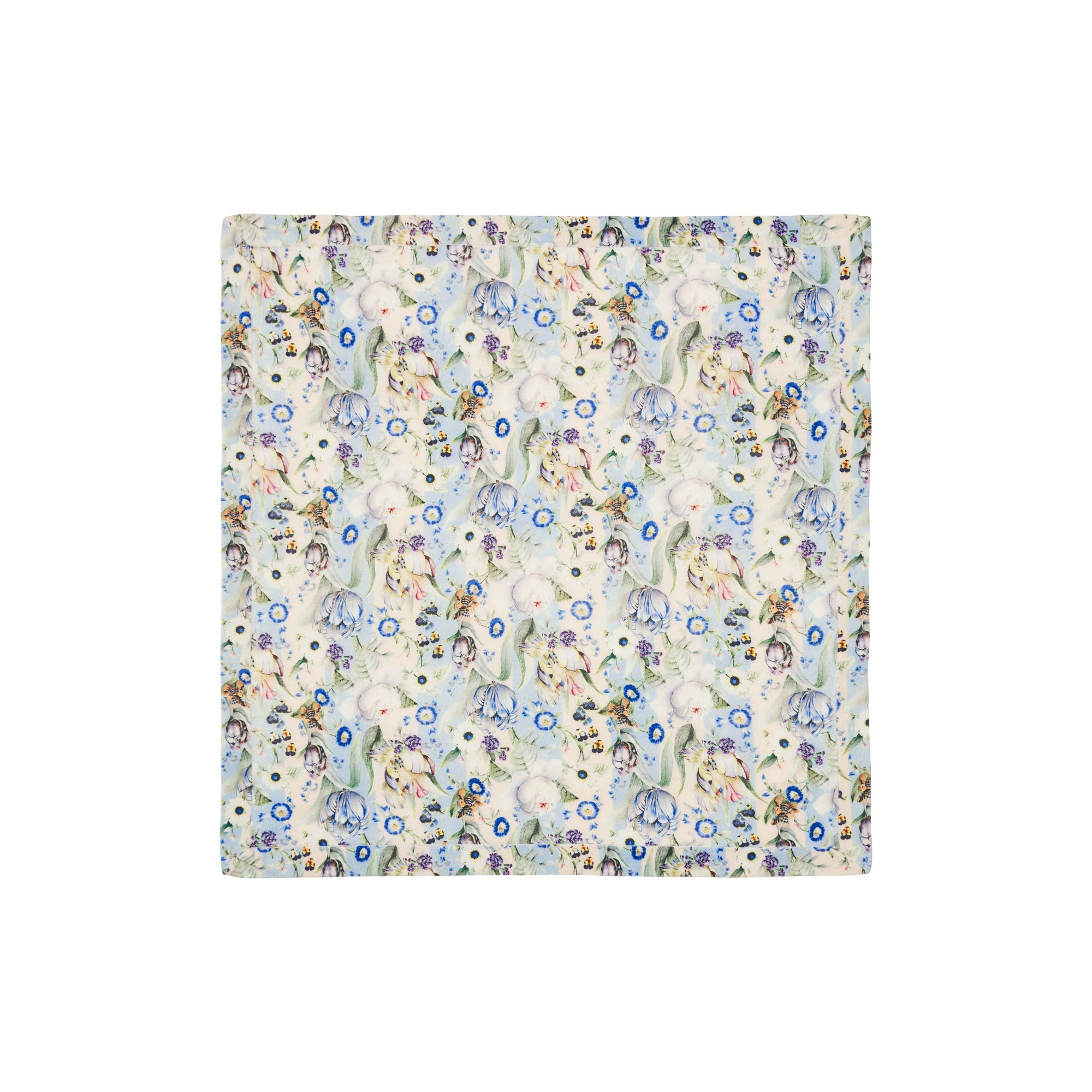 Couverture pour bébé en laine à imprimé floral - Pale Cream