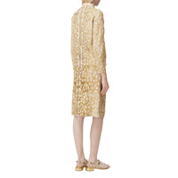 Cardigan en coton et cachemire mélangés à imprimé daim - Honey