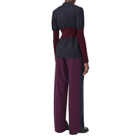 Pantalon ample en laine bicolore - Navy Black