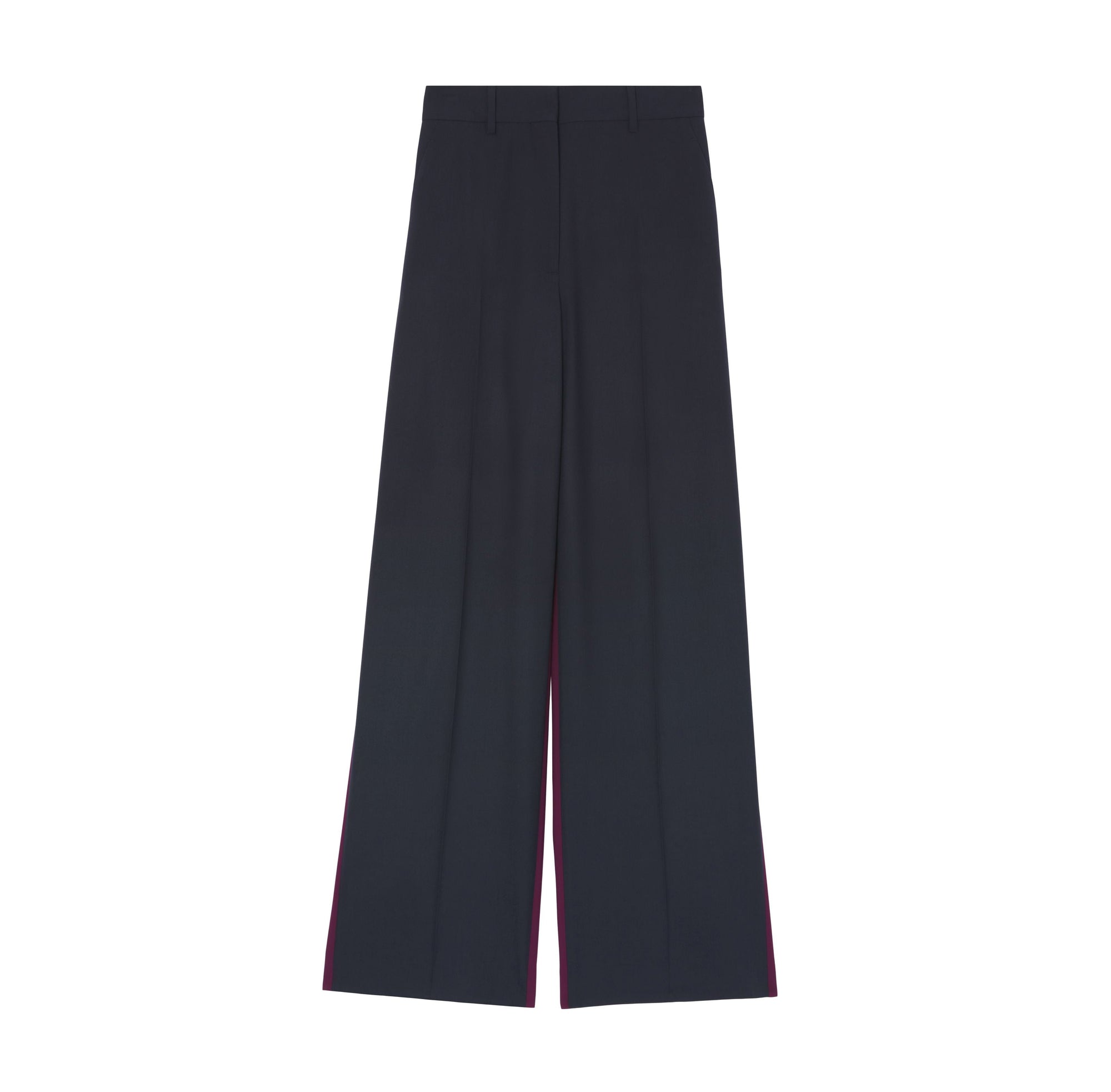 Pantalon ample en laine bicolore - Navy Black