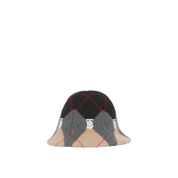 Bob en laine et cachemire argyle en intarsia - Grey Argyle Knit