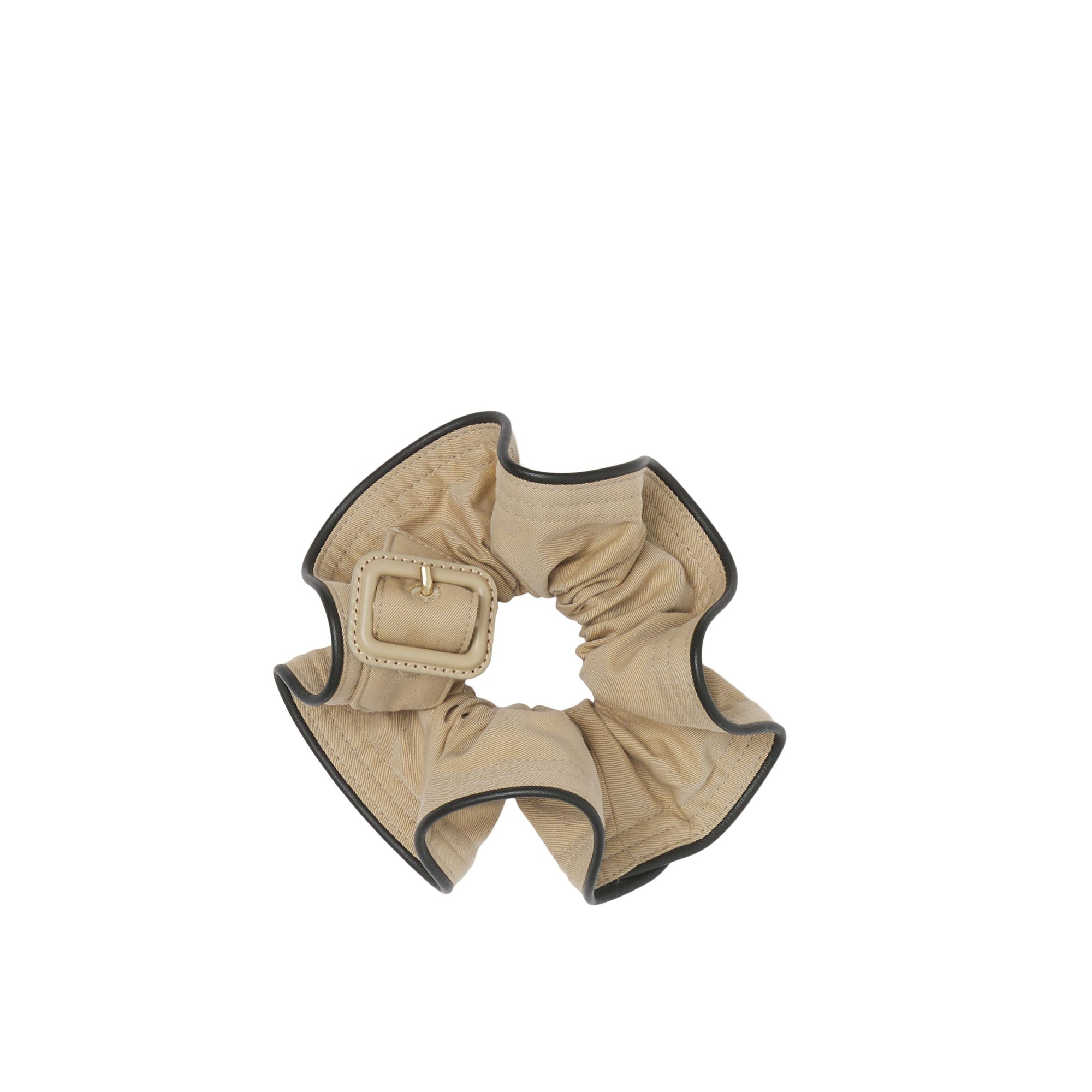 Chouchou en gabardine de coton tropicale avec ceinture - Honey