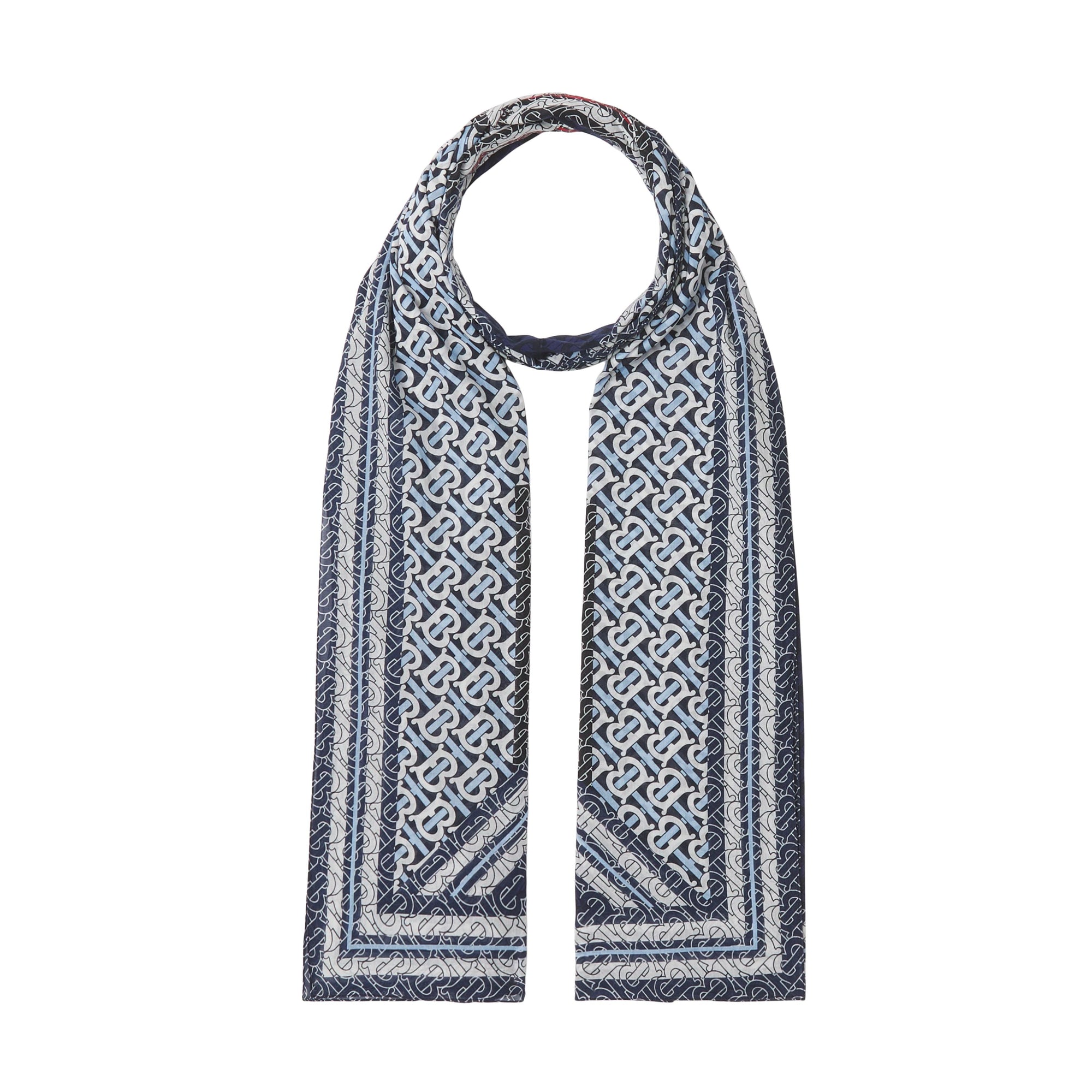 Paréo en coton rayé Monogram - Cobalt Blue
