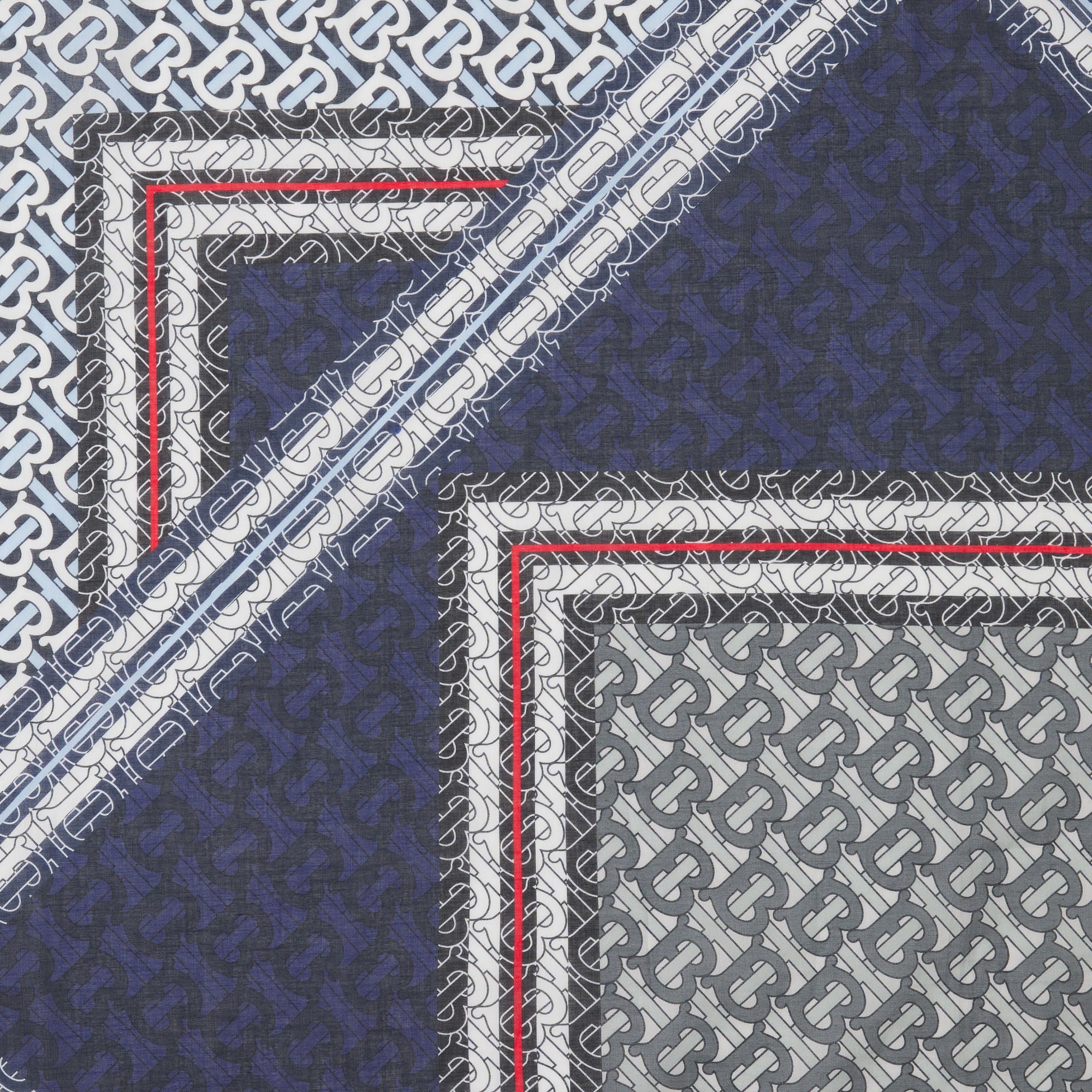 Paréo en coton rayé Monogram - Cobalt Blue