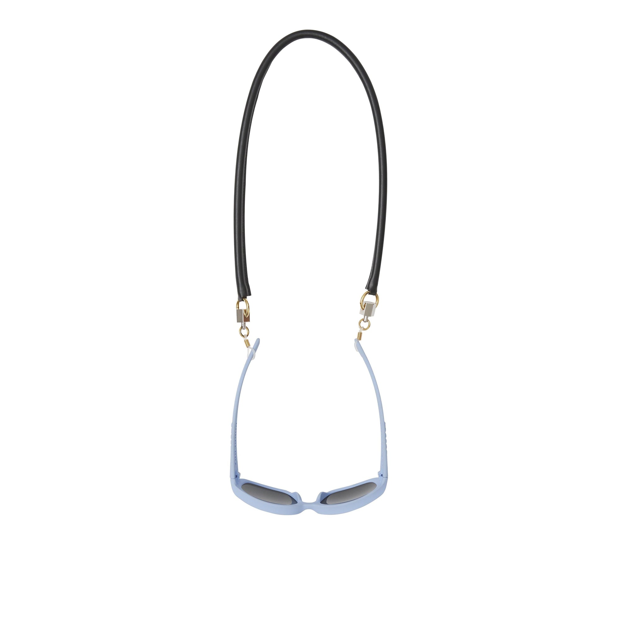 Cordon à lunettes en cuir avec détail métallique - Black