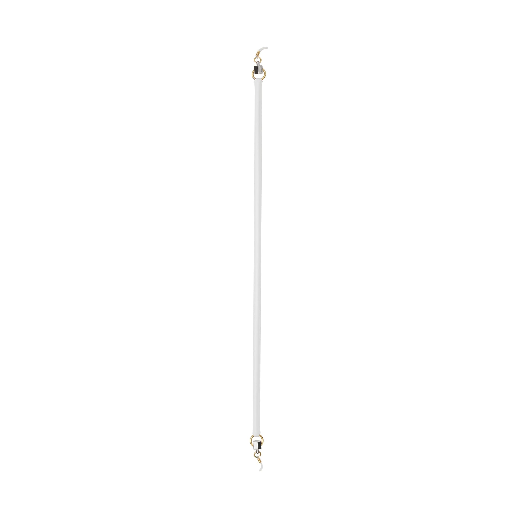 Cordon à lunettes en cuir avec détail métallique - White