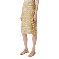 Jupe en soie extensible à imprimé cerf - Honey Beige