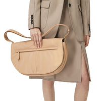 Sac Olympia extra-large en cuir d'agneau plongé - Cool Beige