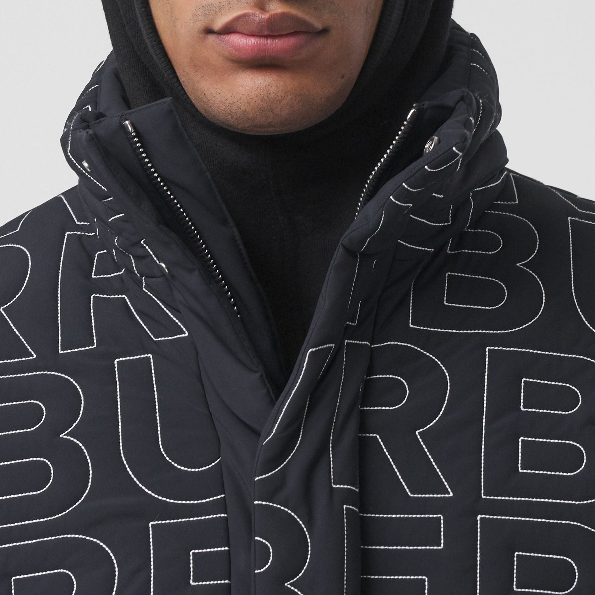 Cagoule en jersey de coton avec logo - Black