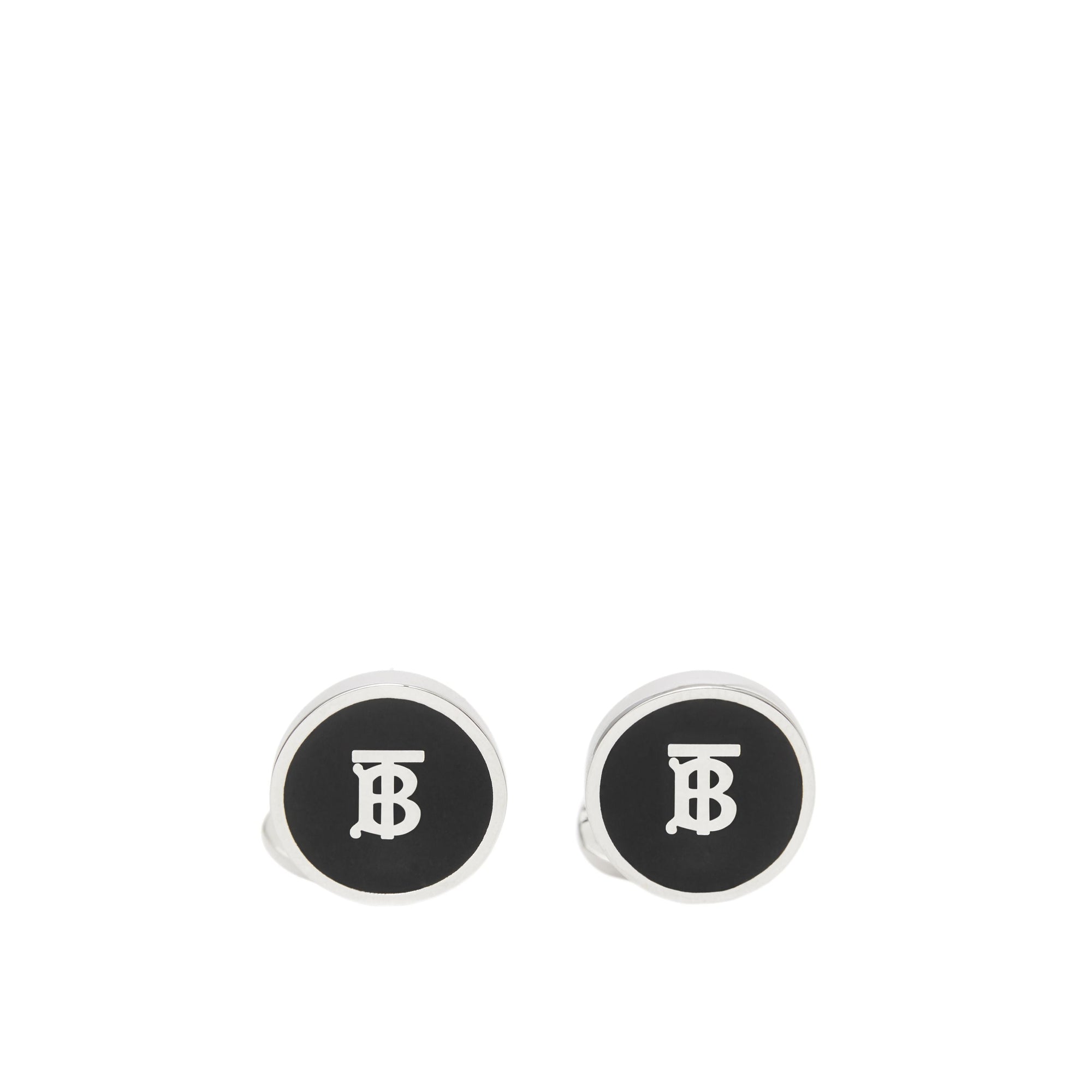 Boutons de manchette plaqués palladium Monogram - Palladio & Black