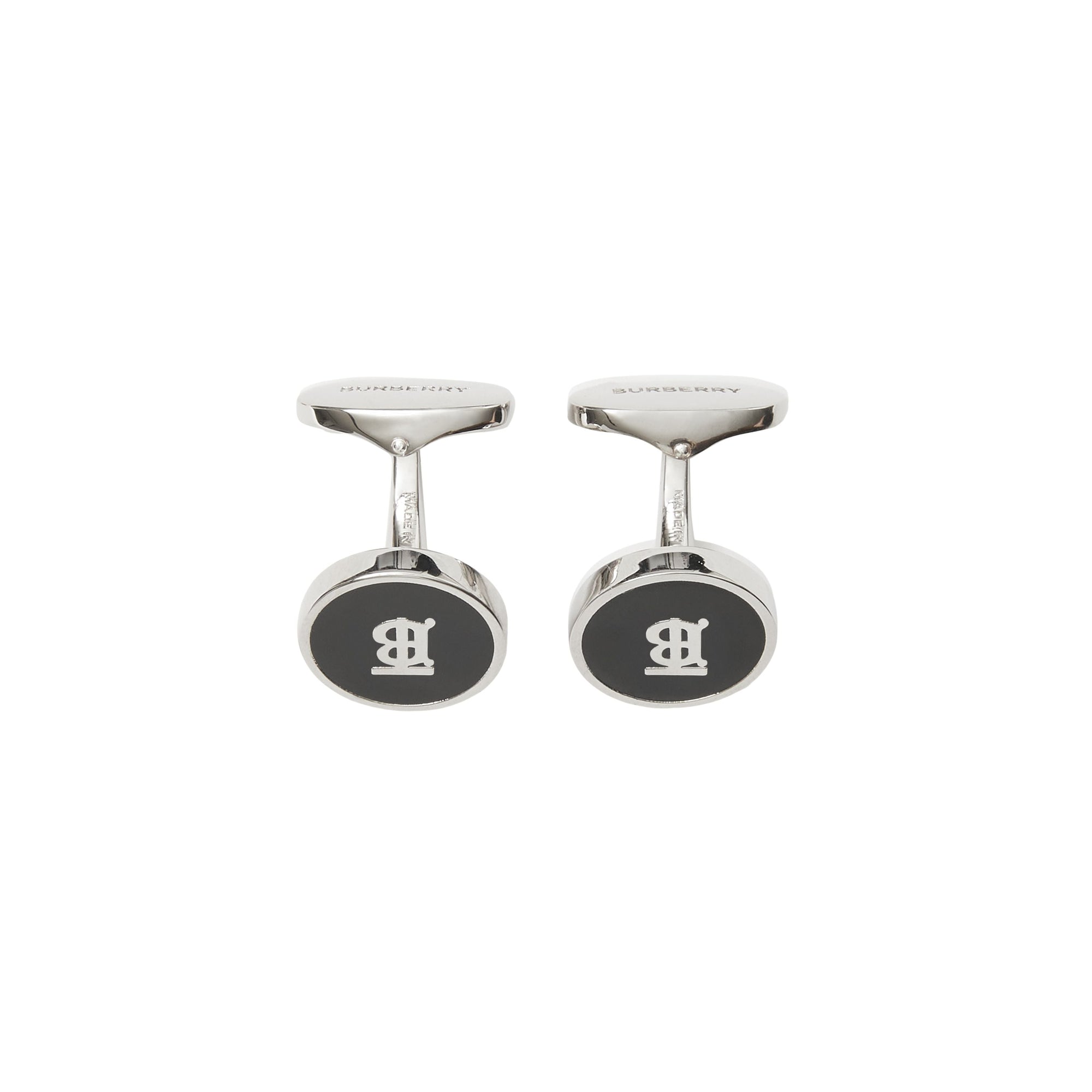 Boutons de manchette plaqués palladium Monogram - Palladio & Black