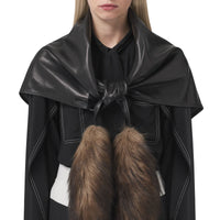 Bandana doublé de soie avec fausse fourrure - Black