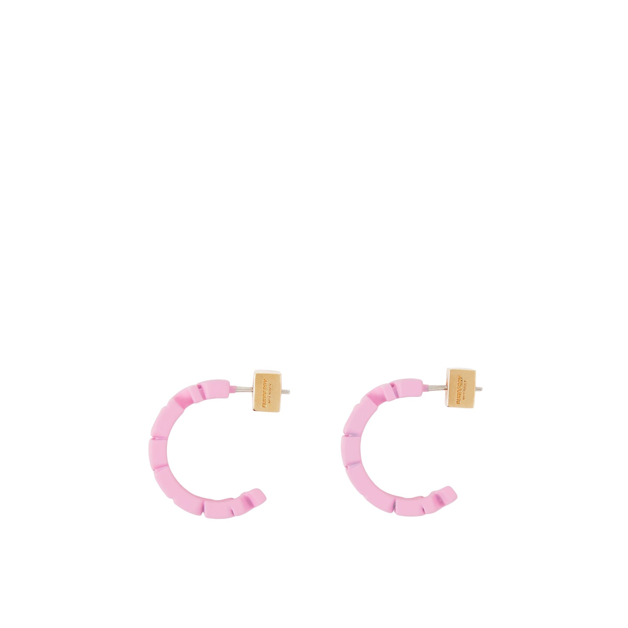 Créoles à logo vernies - Primrose Pink