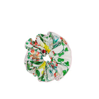 Chouchou en sergé de soie à imprimé floral - Vivid Green