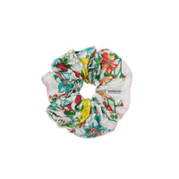 Chouchou en sergé de soie à imprimé floral - Vivid Green