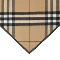 Bandana en cachemire check avec fausse fourrure - Archive Beige