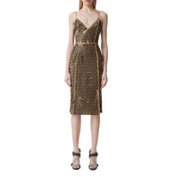Robe combinaison en soie Monogram - Honey