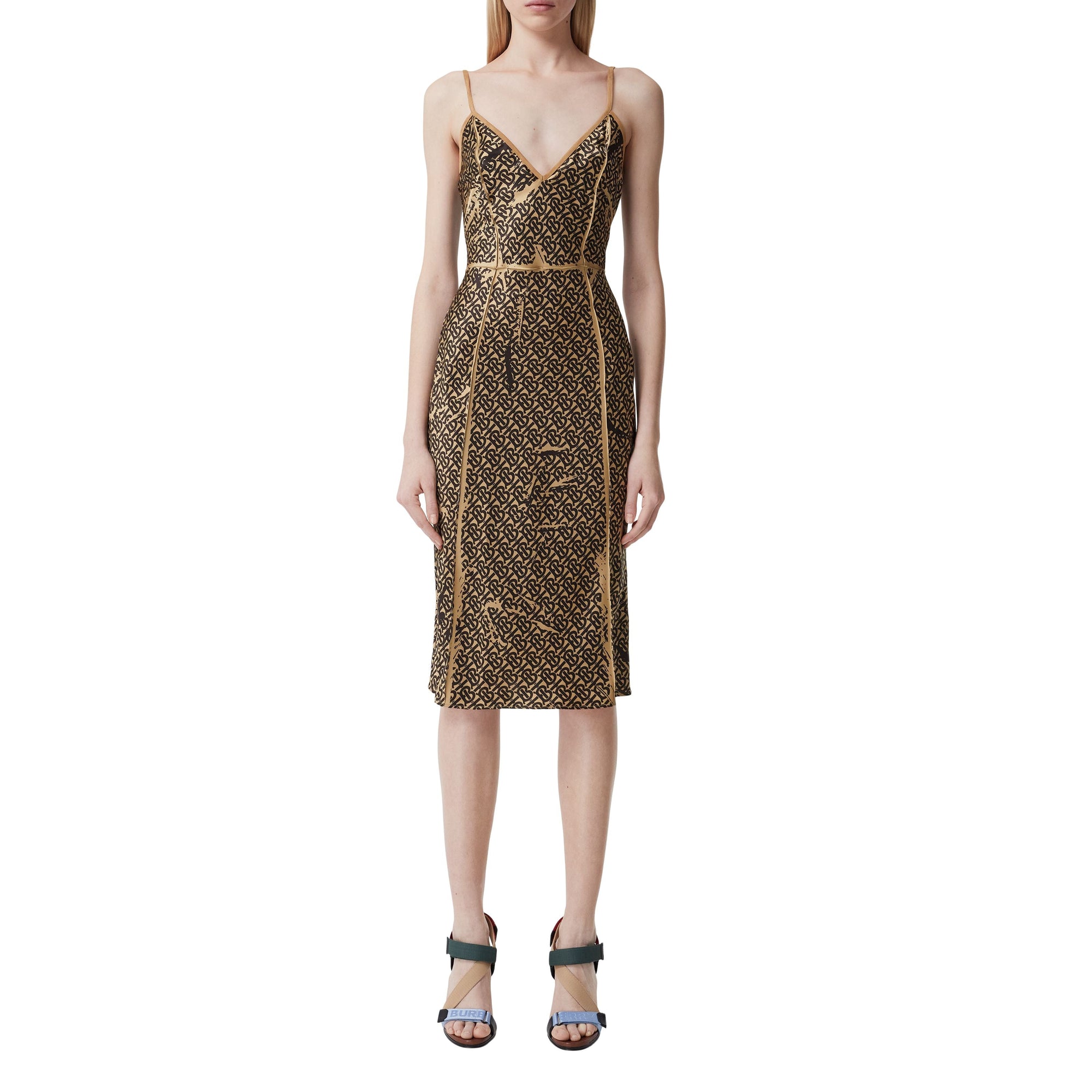 Robe combinaison en soie Monogram - Honey