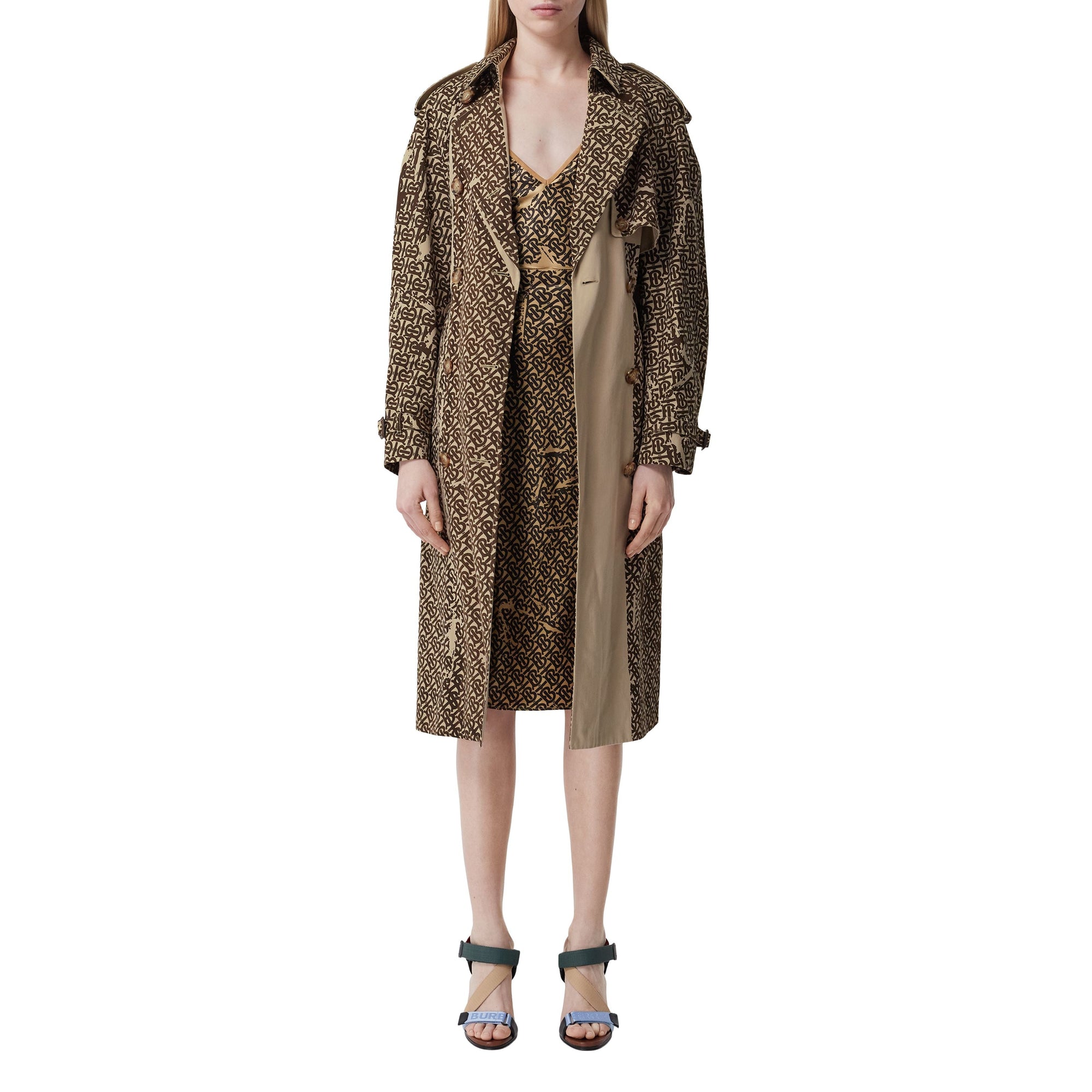 Robe combinaison en soie Monogram - Honey